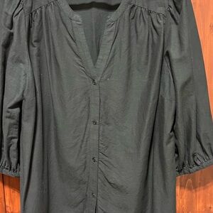 Black Comfortable Black Button up or not top.